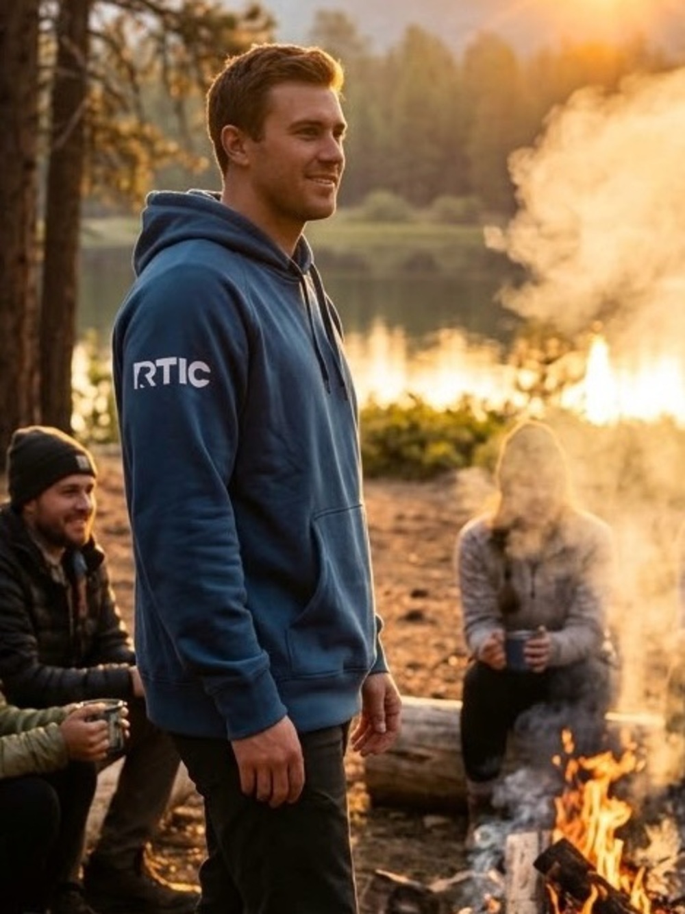 Men's Teal Pullover Hoodie with Subtle Logo